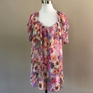 Pullover Colorful Short Sleeve Plus Size Blouse